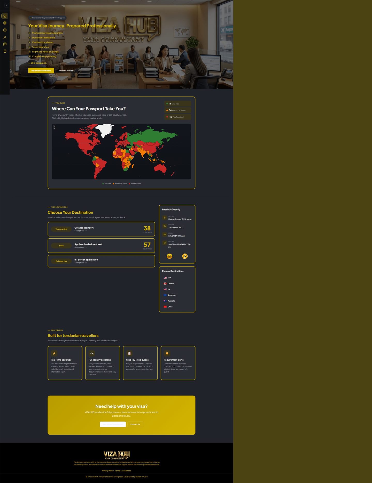 Viza Hub — full-page screenshot