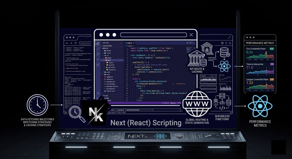 Next.js / React — laptop screen preview