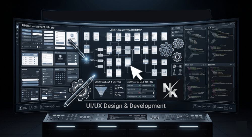 تصميم واجهات UX / UI — laptop screen preview